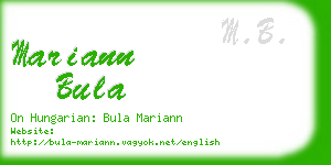 mariann bula business card